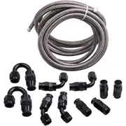 [MaXpeedingrods] 20FT AN6 6AN Stainless Steel PTFE Fuel Line Black Fitting E85 Ethanol