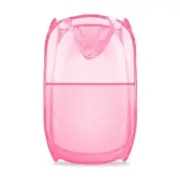 Collapsible Pop Up Laundry Hamper, Mesh Foldable Laundry Basket, Extra 1P Pink