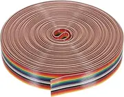 uxcell 1 Pcs 14 Pin Flat Rainbow Ribbon Cable 30 ft 1.27mm Pitch Breadboard Jumper Wires for Electronic Projects