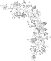 [CANIGHT] Elegant Bridal Hair Vine with Flower and Leaf Design Decorative Headpiece for Weddings and Parties Pearl Accents for Charming Look Comfortable and Easy to Wear