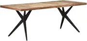 Dining Table Wood Extendable Dinner for Room, Kitchen, & Farmhouse - 200x90x76 cm Solid Reclaimed Table Set, Inch Mesa.