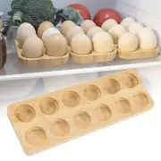 Egg Tray Egg Holder Holds 12 Eggs Wooden Container Dispenser for Cabinet