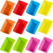 12 Pcs Silicone Muffin Cups for Baking Cases Reusable Muffin Silicone Baking Cup