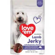 Love Em Lamb & Rosemary Jerky Dog Treats 200g x 6