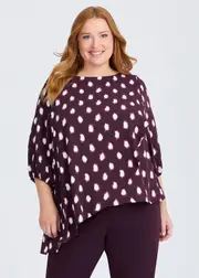 [Taking Shape] Taking Shape Calista Spot Longline Tunic Size 18 in Print - Plus Size Women's Clothing Print