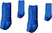 Generic 4X Horse Boots Leg Wraps Leg Protective Front Hind Legs Guard for Jumping Training, Blue