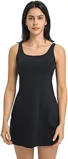 [Generic] Tennis Dress for Women with Built-in Shorts & Pockets Athletic Golf Dress for Exercise Sports Dresses