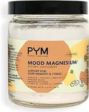 PYM Mood Magnesium Powder, Dietary Supplement with Magnesium Glycinate, Magnesium Malate, and Magnesium l-Threonate, Improves Cognitive Function & Sleep, Reduces Stress, Yuzu Citrus Flavor