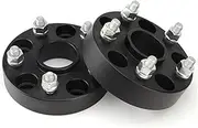 MKVAXR Spacers 2pieces PCD 5x114.3 Cb 66.5, for Cb=54.1mm 20/25/30/35/40mm Aluminum Wheel Spacer Adapter 5 Lug Suit Ffor Universal Car Shims Plate Car Wheel Spacer(Black 30mm CB 54.1)