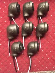 LOWEST PRICE!! 8 Steampunk Iron Elbow Lamp/Light Sockets 1-1/4"X1/2" FREE SHIP!