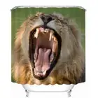 Scary Male Lion Howling 3D Shower Curtain Polyester Bathroom Decor Waterproof
