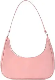 [LJJCSFF] Crescent Bag Crossbody Underarm Bag Mini Tote Handbag Bar Purse For Women Clutch Purse With Zipper Nylon Shoulder Bag Pink, Pink, 23 cm/9.06 inch