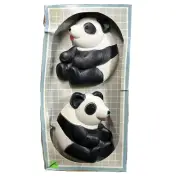 Chalkware Miller Studios 80s Retro NIB Pandas Set of 2 1988 Vtg