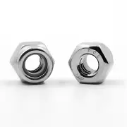 28Pcs Nylon Insert Hex Lock Nuts 1/4"-20 Self-Locking 304 Stainless Steel Nuts