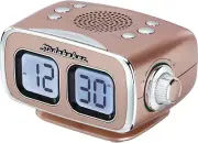 Studebaker Large Display LCD AM/FM Retro Clock Radio USB Bluetooth Rose Gold