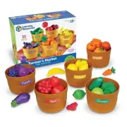 Learning Resources Farmer's Market Color Sorting Set, Homeschool, Play Food for