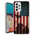For Samsung Galaxy A23 5g A52 A53 TPU Case+Glass(Grunge Veteran Flag
