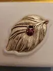 Vtg Estee Lauder Perfume Compact Enamel Red Lady Bug Spellbound Gold Tone Leaf
