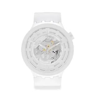 SWATCH 生物陶瓷 BIG BOLD系列手錶C-WHITE 陶瓷白(47mm)