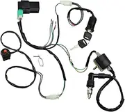 LAXEEM Wire Harness Wiring Loom CDI Ignition Coil Spark Plug Rebuild Kit for 50cc 70cc 90cc 110cc 125cc Stator CDI Coil ATV Quad Bike Buggy Go Kart