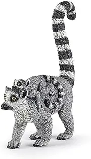 Papo Lemur and Baby Figure, Multicolor