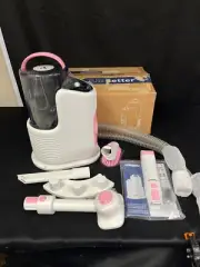 Grobell PT95 White Pink Portable Lower Noise Pet Grooming Vacuum Kit