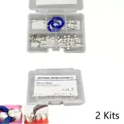 2 sets Dental Matrix Bands Sectional Contoured Metal Matrices Seperate Clip Ring