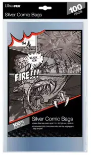 100 Ultra PRO Silver Size Comic Bags Sleeves Protectors 184mm x 266mm
