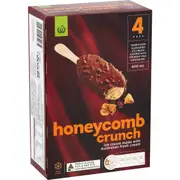 Woolworths Honeycomb Crunch Ice Cream 4 Pack