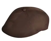 KANGOL Wool Flexfit 504 Ivy Cap Newsboy Driving Hat Flat - Brown - S/M