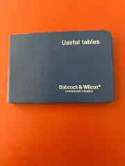 vintage 1984 Useful Tables reference booklet, Babcock & Wilcox, a McDermott Co.