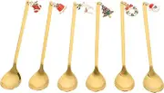 PHENOFICE 1 Set Coffee Dessert Spoon Stainless Steel Dessert Scoops Mini Coffee Spoons Home Dessert Scoops Coffee Scoops Stainless Spoon Dessert Spoons Latte Spoons