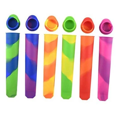 Silicone Ice Pop Molds, Popsicle Maker Molds, Mixed Color, Set of 6