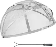 VEVOR Firepit Spark Screen Lid, 30" Diameter, Outdoor Firepit Ring Cover Round Accessories, Fire Pit Metal Cover, Easy-Opening Stainless Steel Fire Ring Covers for Outdoor Patio Fire Pits Backyard