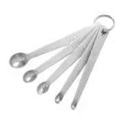 5 PCS/Set Baking Measuring Spoons Stainless Steel Spice Jars with Labels Soup