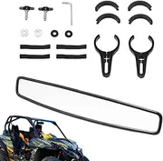 UTVs Rear View Mirror,Aluminum Convex Clamp Mount Center Mirrors - Wide Powersports Accessories Firmly Fixed for Racing Rough Roads