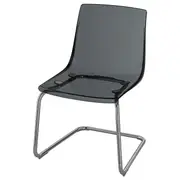 TOBIAS Chair, grey, chrome-plated