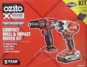 2 PIECE OZITO 18V COMPACT DRILL & IMPACT DRIVER 2.5Ah BATTERY CHARGER COMBO KIT