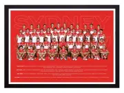 Framed 2024 Sydney Swans AFL Football Poster - 45cm x 32cm x 3cm