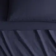 Sheridan Bayley Washed Percale Sheet Set in Deep Sea/Dark Blue Size: king 40cm Material: Cotton @Sheridan Rewards