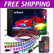 4Pcs RGBIC Car Underglow LED Strip Lights - APP & Remote Controlled Ambient Glow