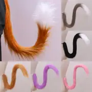 Women Cosplay Fluffy Plush Long Cat Tail Party Costume Props Supplies 80cm