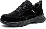[ZHENSI] Safety Trainers for Men Women Lightweight Work Shoes Steel Toe Cap Non Slip Construction Industrial Footwear