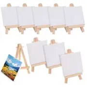 6 Sets Small Display Easel Blank Mini Stretched Artist Canvas