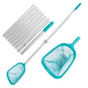 11.5 Ft Swimming Pool Leaf Skimmer Net, Telescopic Aluminum Pole, 6" Fine Mesh