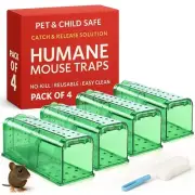 Humane Mouse Trap Pack of 4 - No Kill - Live Mouse Traps Indoor for Home Use ...