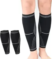 ZEACCT Pack of 2 Compression Calf Sleeves, Calf Support Compression, Footless Compression Stockings, Calf Protection Sleeves, Support Leg Sleeves, for Sports Recovery, Shin Splints, Running, 1, 1