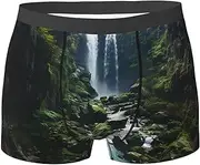 [QMNEHJ] Waterfall Cliff Men's Boxer Briefs Breathable Stretch Underwear Moisture-Wicking Trunks for Men