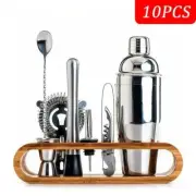 10pc Cocktail Maker Shaker Bartender Mixer Stainless Steel Kits 750ml Bar Drink