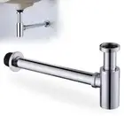 Pop-up Drain Stopper Round P-Trap Waste Pipe Kit Kitchen